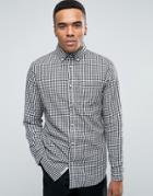 Jack & Jones Gingham Shirt With Button Down Collar In Slim Fit - White