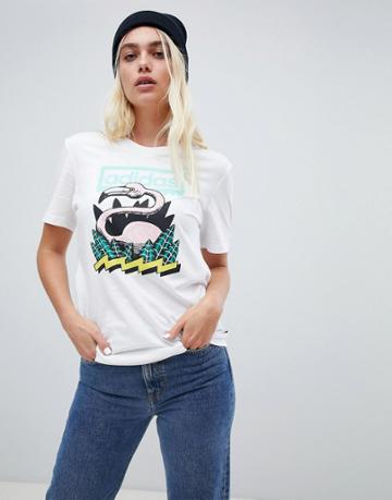 Adidas Skateboarding Oversized T-shirt With Flamingo Graphic - Multi
