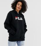 Fila Oversized Boyfriend Hoodie With Front Logo-black