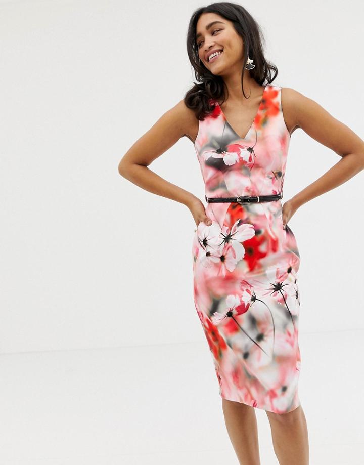 Closet V-neck Pencil Dress - Multi