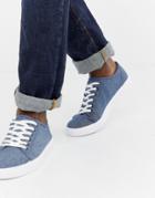 Asos Design Sneakers In Blue Chambray