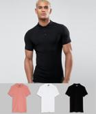 Asos Extreme Muscle Polo 3 Pack Save - Multi