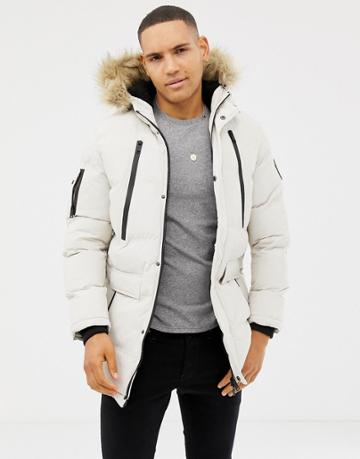 Good For Nothing Parka Coat In Stone