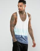 Asos Tank With Extreme Racer Back And Tie Dye - White