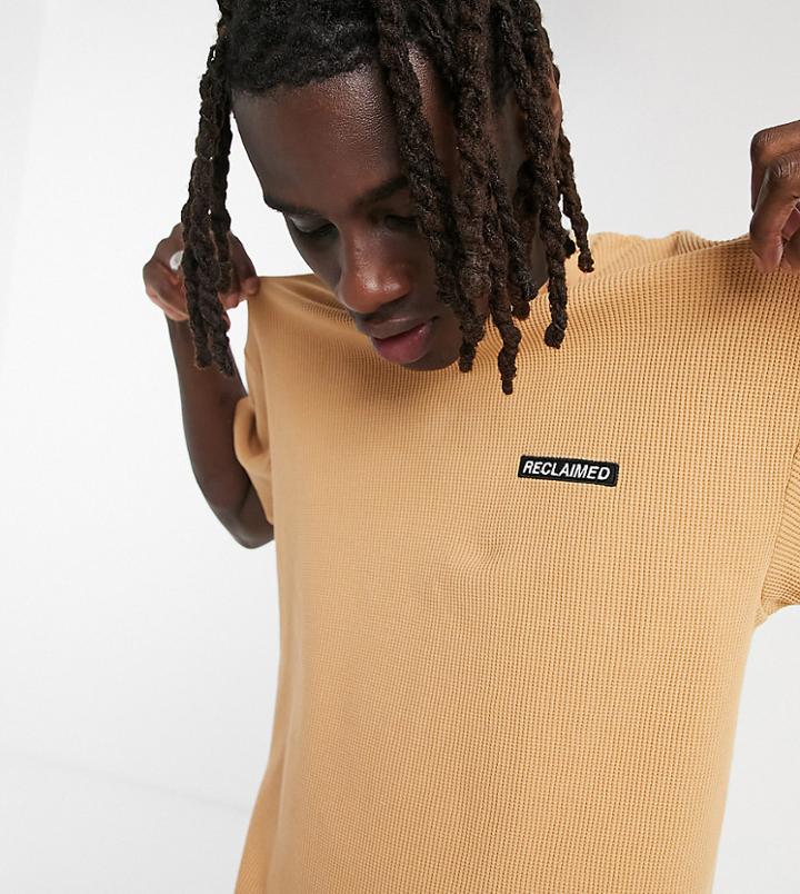 Reclaimed Vintage Inspired Waffle Textured T-shirt In Orange-green