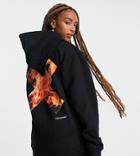 Collusion Unisex Hoodie With Flame Logo Print-black