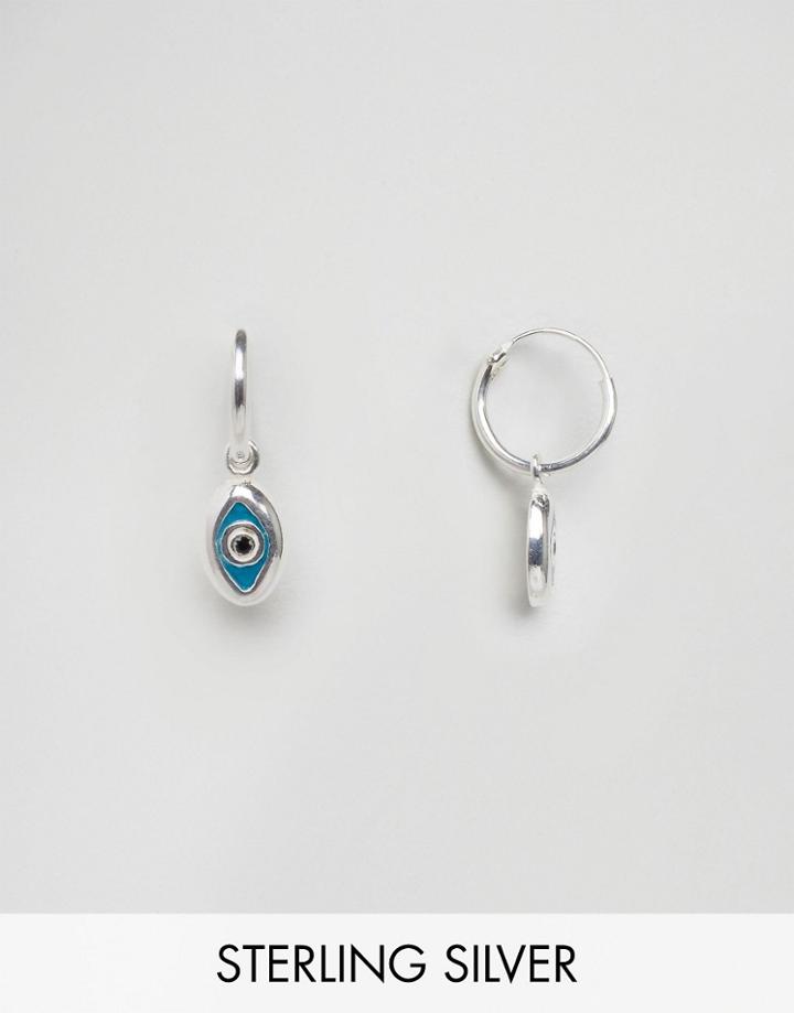 Regal Rose Sterling Silver Eyes Wide Shut Mini Single Earrings - Silver