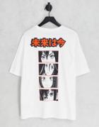 Jack & Jones Originals Oversized T-shirt With Manga Print In White