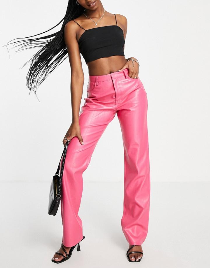 Envii Pu Pants In Magenta-blues
