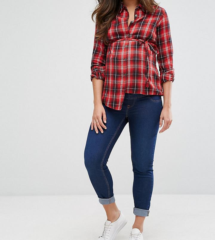 New Look Maternity Over The Bump Skinny Jegging - Blue