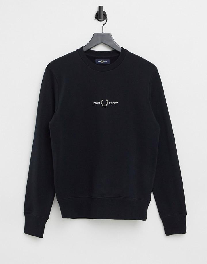 Fred Perry Embroidered Sweatshirt In Black