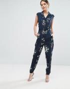 Ted Baker Ficia Printed Jumpsuit - Navy