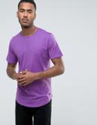 Only & Sons Longline T-shirt With Curved Hem - Purple