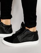 Criminal Damage Soho Mid Top Trainers - Black