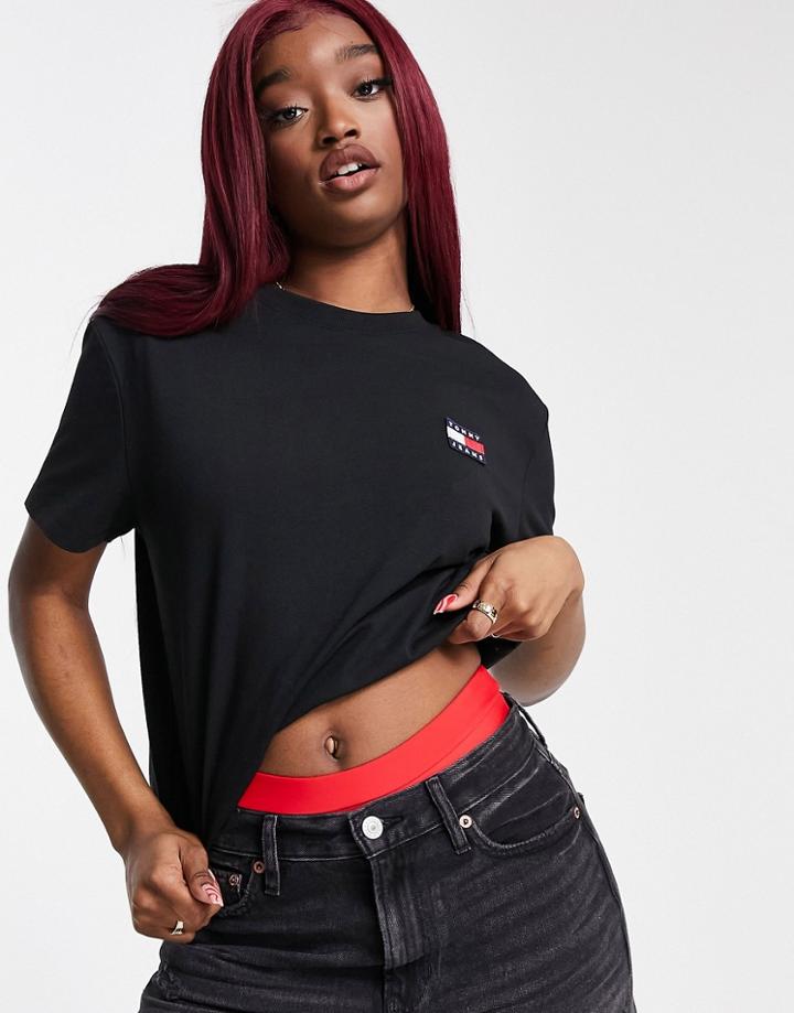 Tommy Jeans Icon Logo T Shirt In Black