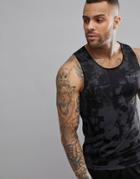 Asos 4505 Muscle Tank With Camo Print - Black
