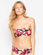 Seafolly Floral Bandeau Bikini Top - Raspberry