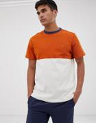 Farah Ewood Color Panel T-shirt In Orange - Orange