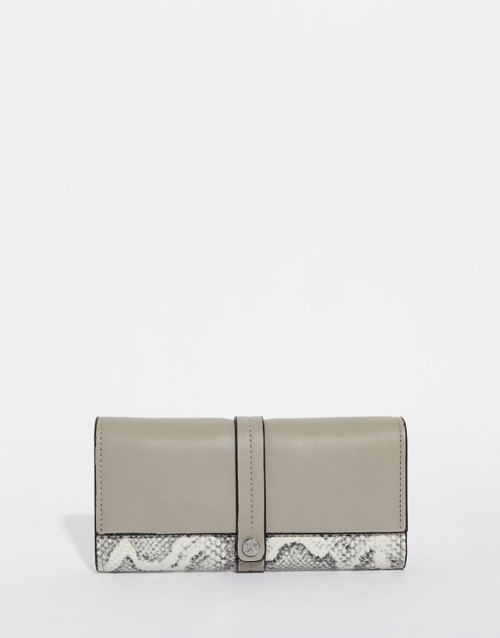 Fiorelli Tri Fold Purse In Faux Snake - Gray