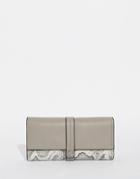 Fiorelli Tri Fold Purse In Faux Snake - Gray