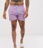 Ellesse Cozza Stripe Swim Short In Pink Exclusive At Asos - Pink