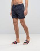 Tommy Hilfiger Solid Swim Shorts In Navy - Navy