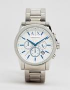 Armani Exchange Chronograph Stainless Steel Watch In Silver Ax2510 - Silver