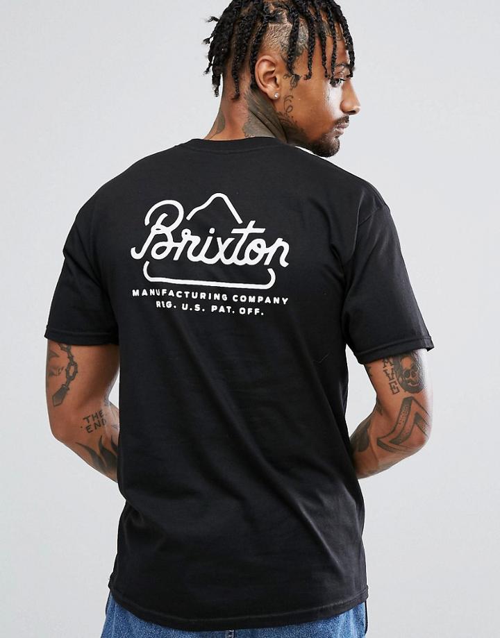Brixton Newbury T-shirt With Back Print - Black