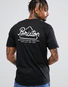 Brixton Newbury T-shirt With Back Print - Black