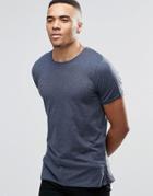 Jack & Jones Longline T-shirt With Zips - Navy
