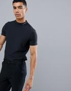 Asos 4505 Golf High Neck T-shirt With Quick Dry In Black - Black