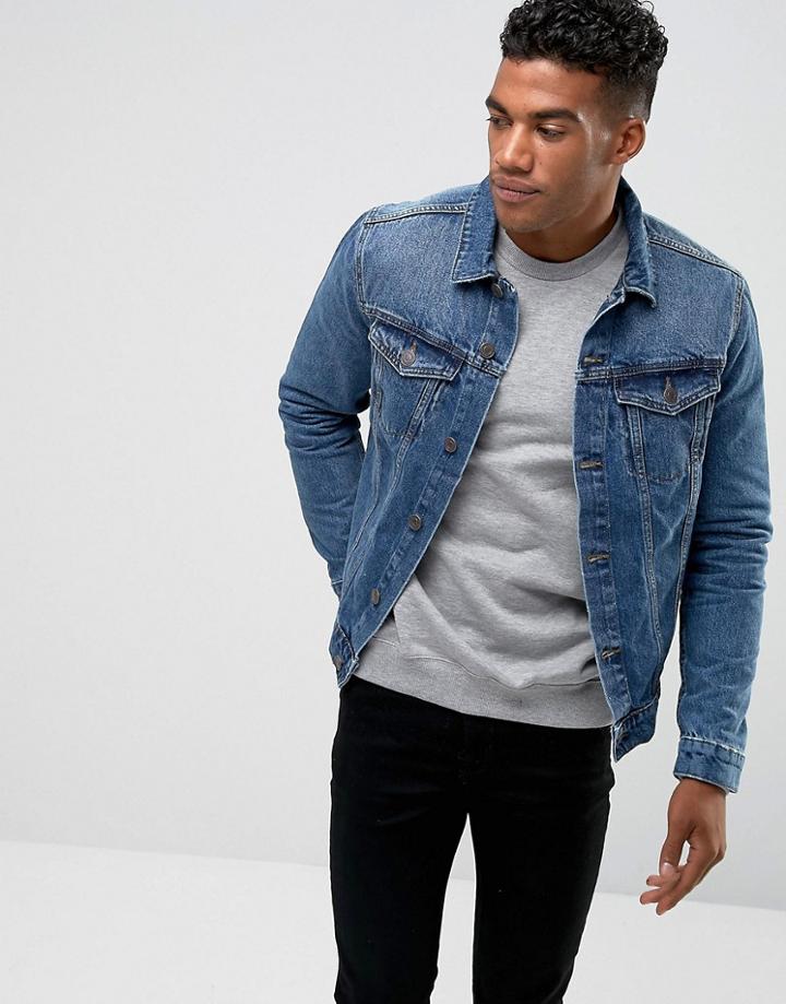 New Look Denim Jacket In Blue Wash - Blue