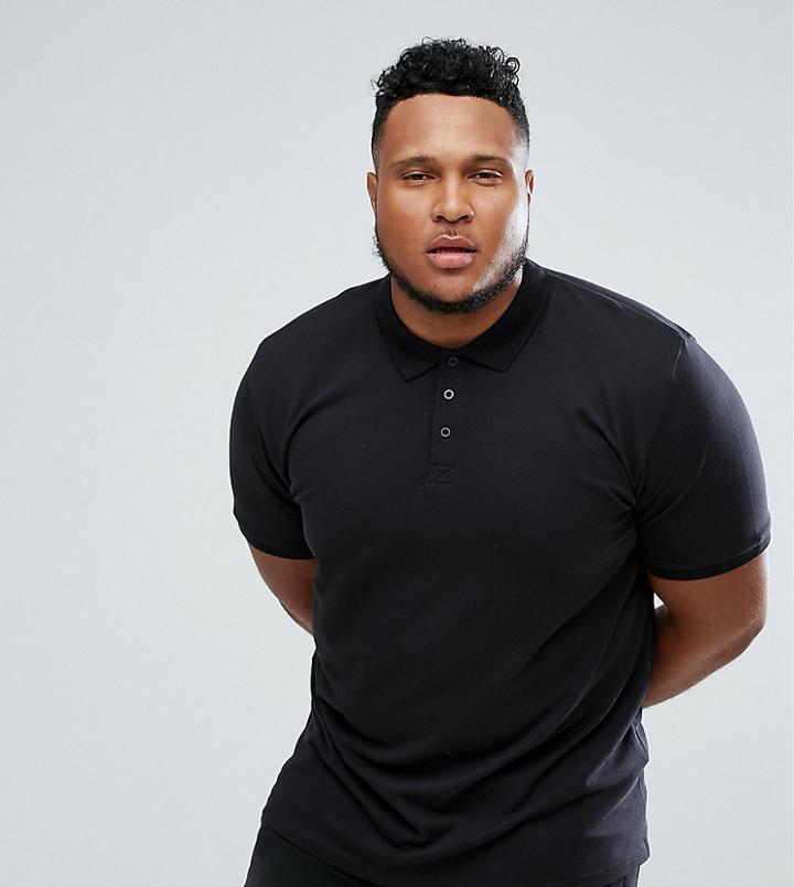 Only & Sons Plus Polo Shirt In Slim Fit - Black