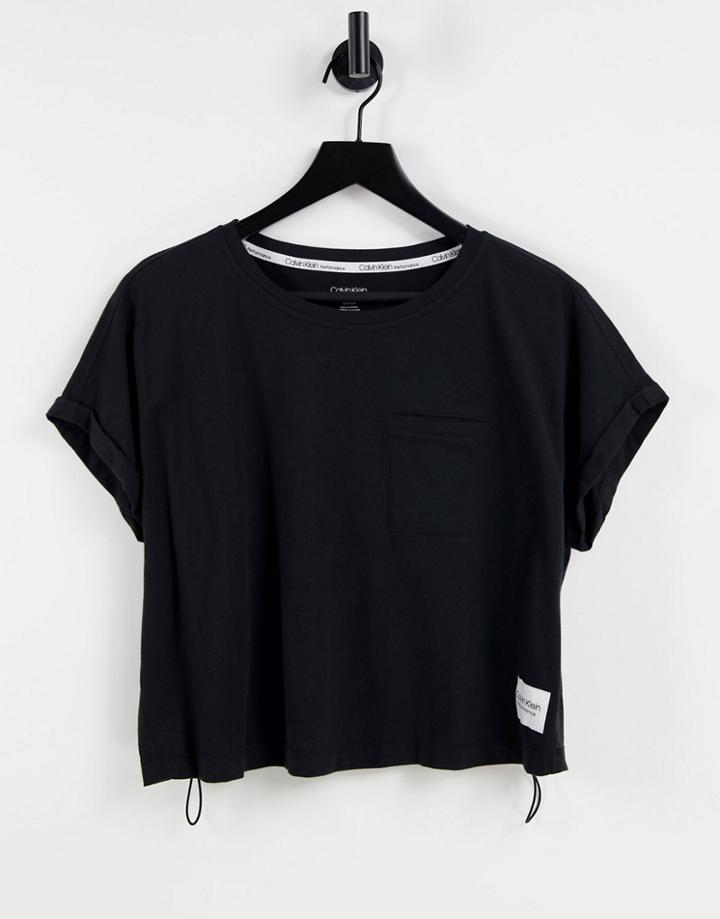 Calvin Klein Performance Short Sleeve Crew Neck Tee In Black