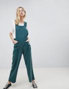 Asos Design Minimal Overall In Modal With Popper Detail - Green