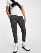 Asos Design Tapered Sweatpants In Black & White Check
