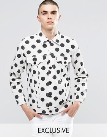 Don't Ask My Plan Trucker Jacket - White