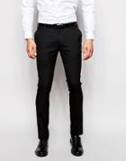 Asos Super Skinny Smart Trousers In Black - Black
