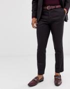 Lockstock Slim Suit Pants In Navy With Purple Jacquard