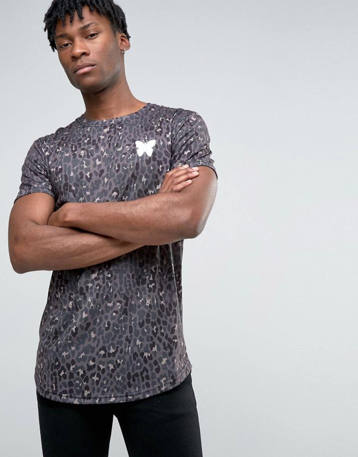 Good For Nothing Raglan Tee In Animal Print - Brown