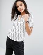 Boohoo Cross Over Stripe T-shirt - Multi