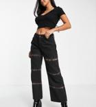 Asos Design Petite Organic Cotton Blend Low Rise Relaxed Dad Jeans In Chocolate Tie Dye-multi