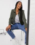 Whistles Zip Front Jersey Jacket-green
