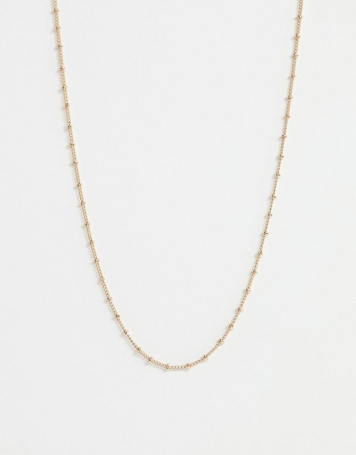 Asos Design Necklace In Dot Dash Chain In Gold Tone