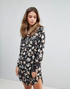 Rage Piped Floral Shirt Dress - Multi