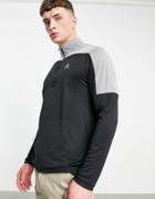 Adidas Golf Quarter Zip Top In Black And Gray