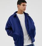 Collusion Oversized Padded Harrington Jacket In Navy - Navy