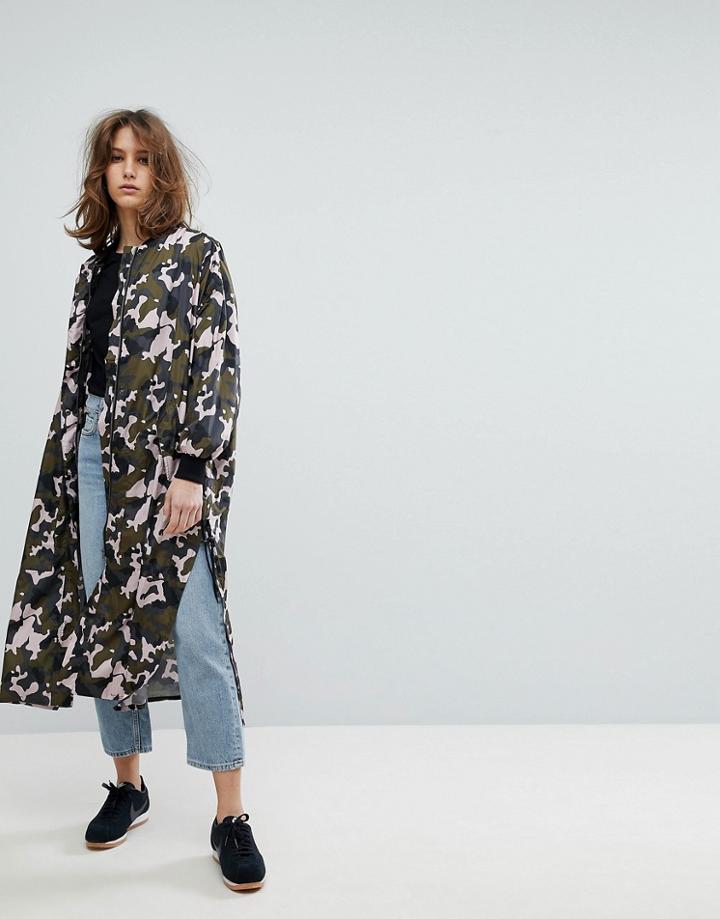 Moss Copenhagen Longline Camo Jacket - Green