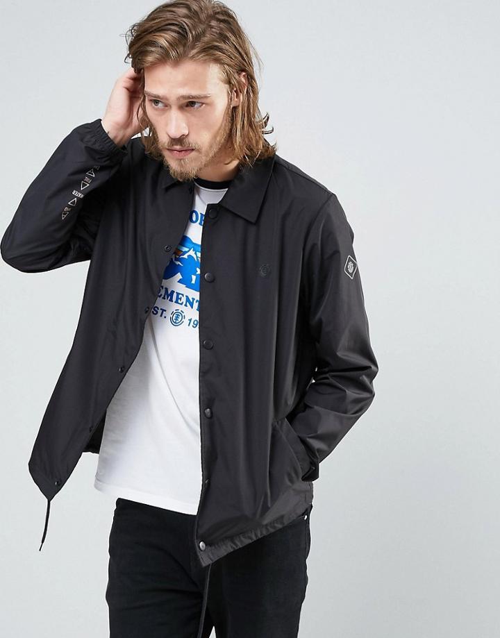 Element Murray Coach Jacket In Black - Black