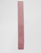 Asos Knitted Wedding Tie In Dark Pink - Pink